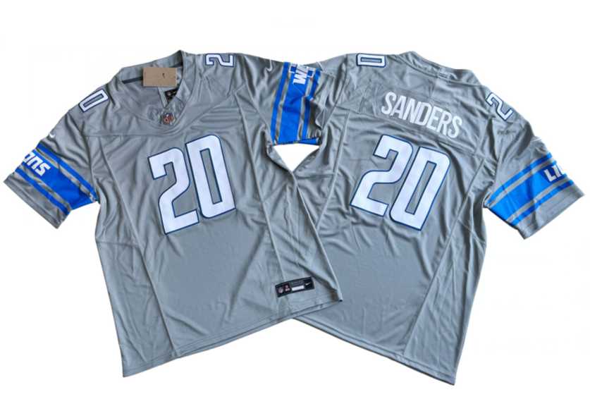 Mens Detroit Lions #20 Barry Sanders Gray 2023 F.U.S.E. Vapor Untouchable Limited Jersey